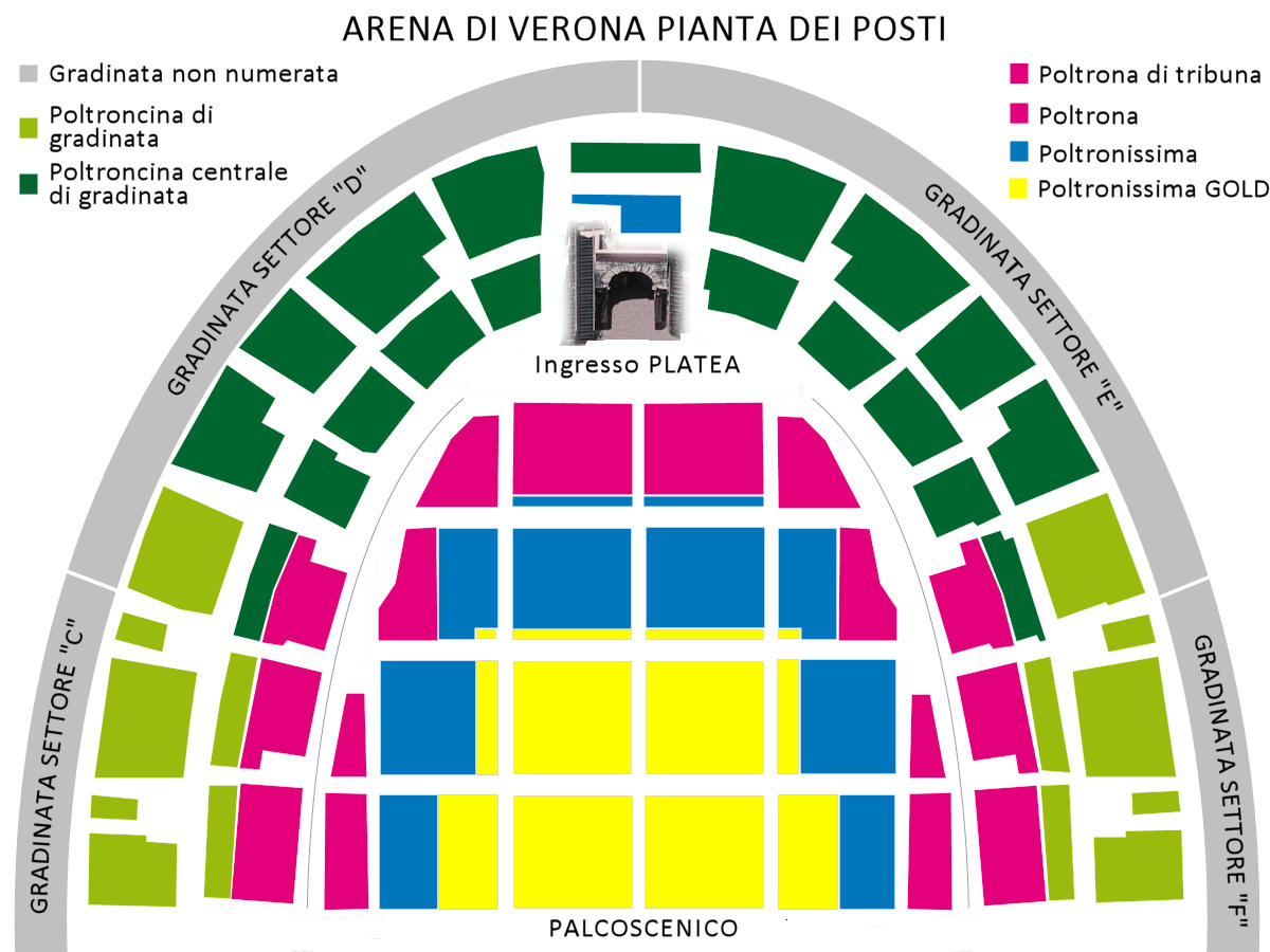 ヴェローナ野外オペラ座席表 イタリア旅行専門店トゥッタ イタリア
